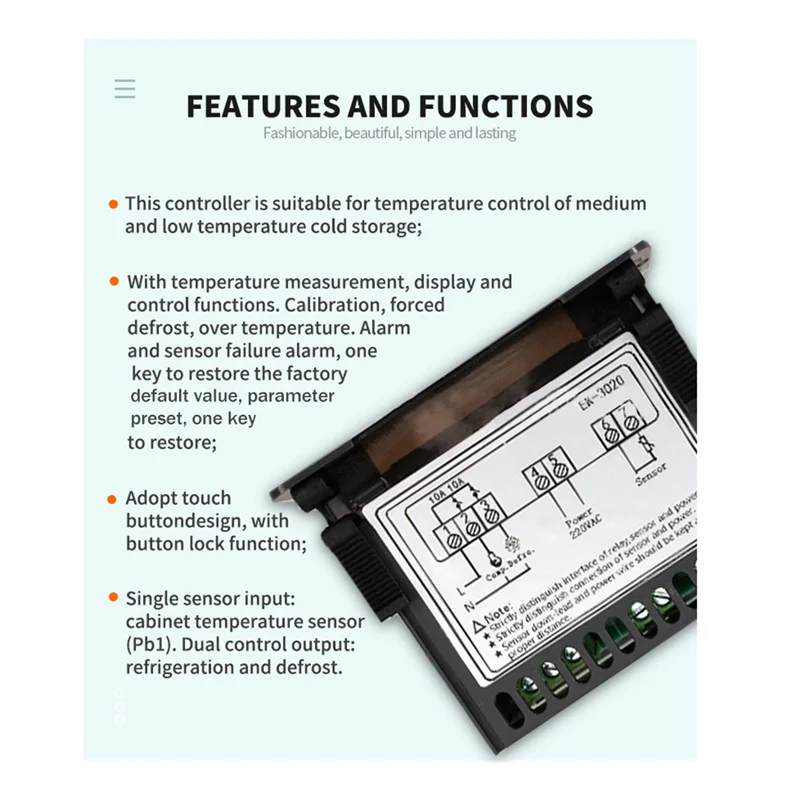 

2025 + EK-3020 цифровой регулятор температуры 220 В термостат датчик холодильник термостат размораживания