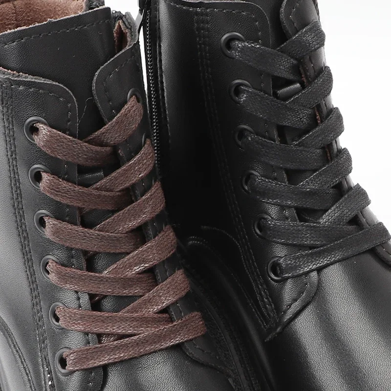1 Pair Waxed Cotton 0.8CM Width Waterproof Shoe Laces Flat Shoelaces Unisex Boots Casual Sneakers Shoelace Leather Laces Shoes