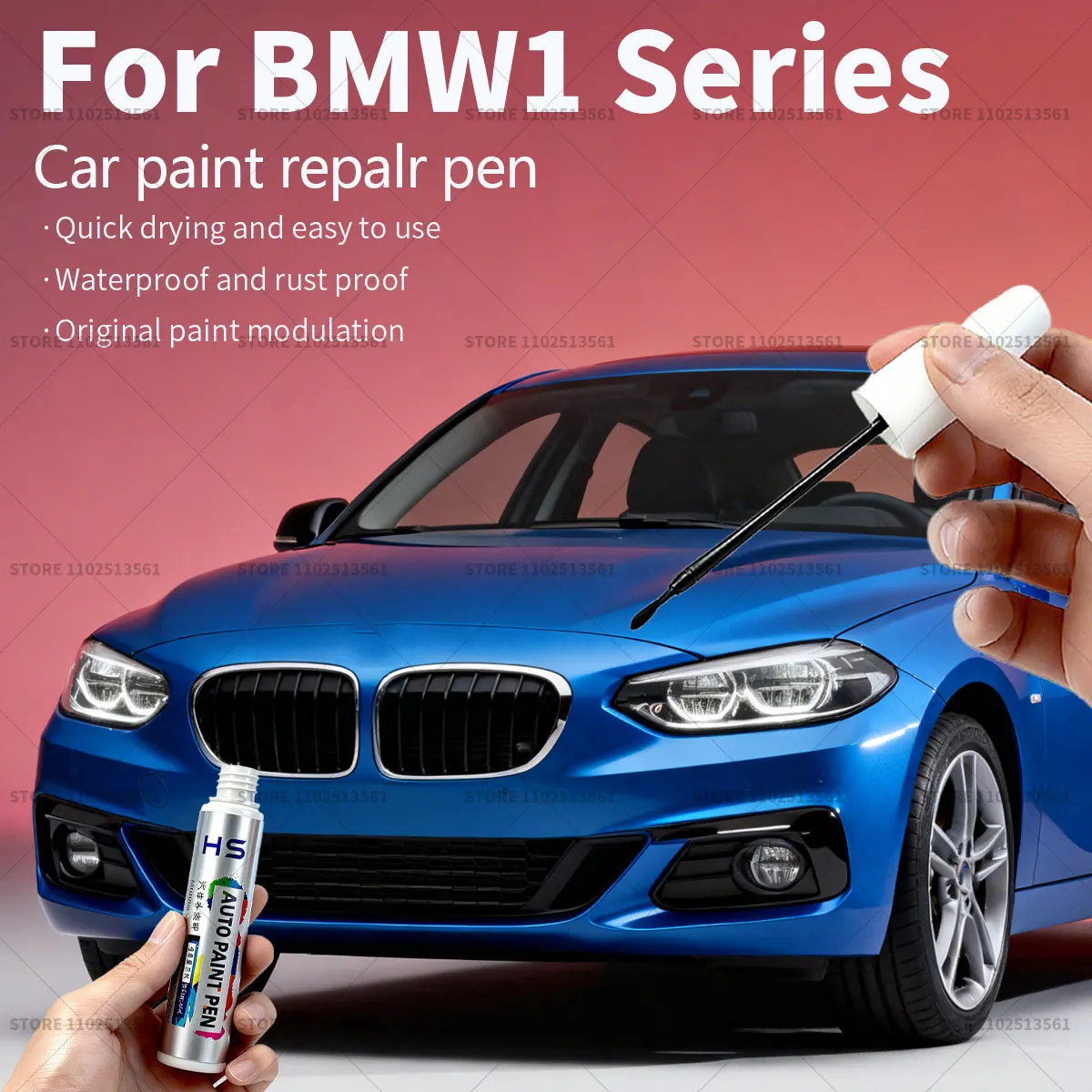 

Ручка для ремонта автомобильной краски, средство для удаления царапин, сделай сам, автоаксессуары, белый, 490, синий, B45, голубой, 465, серебристый, A83, синий для BMW 1 серии