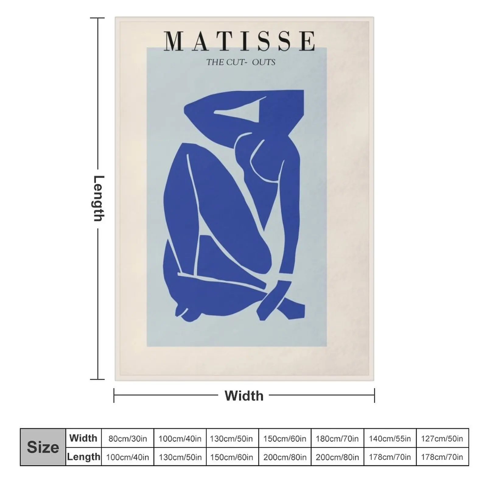 Matisse Blue woman, the cut outs, scandivian art Throw Blanket Designers christmas gifts Soft for babies Blankets