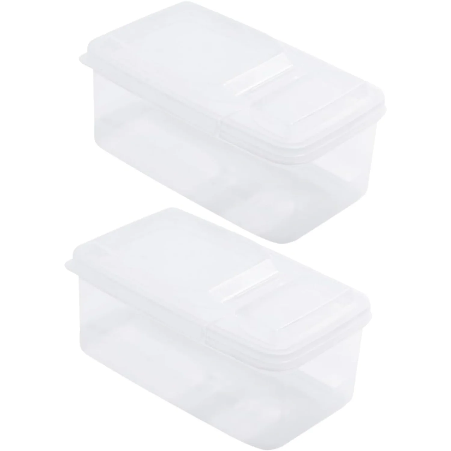 2 Pcs Box Flip Crisper Clear Fridge Bin Condiment Container Plastic  Containers Freezer Organizer Plastic Cereal Container Food 