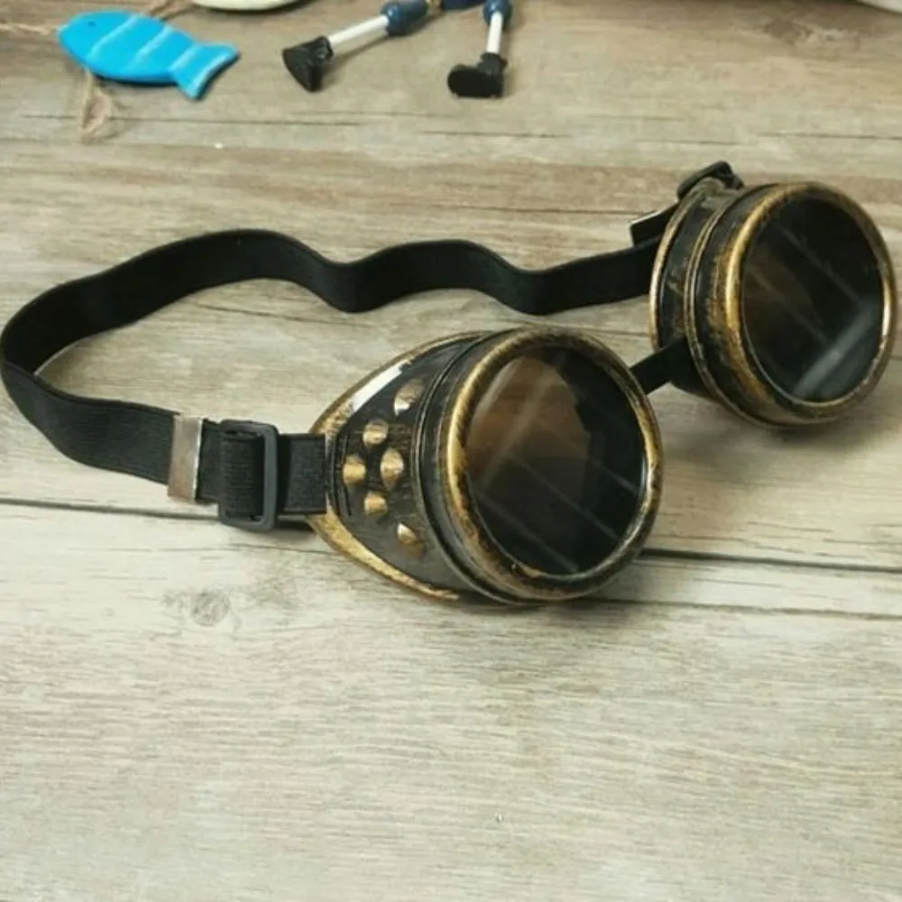 E9 New Halloween Costume Cyber Goggles Victorian Goth Steampunk Goggles Glasses Cosplay Vintage Cosplay Punk Glasses Cycling