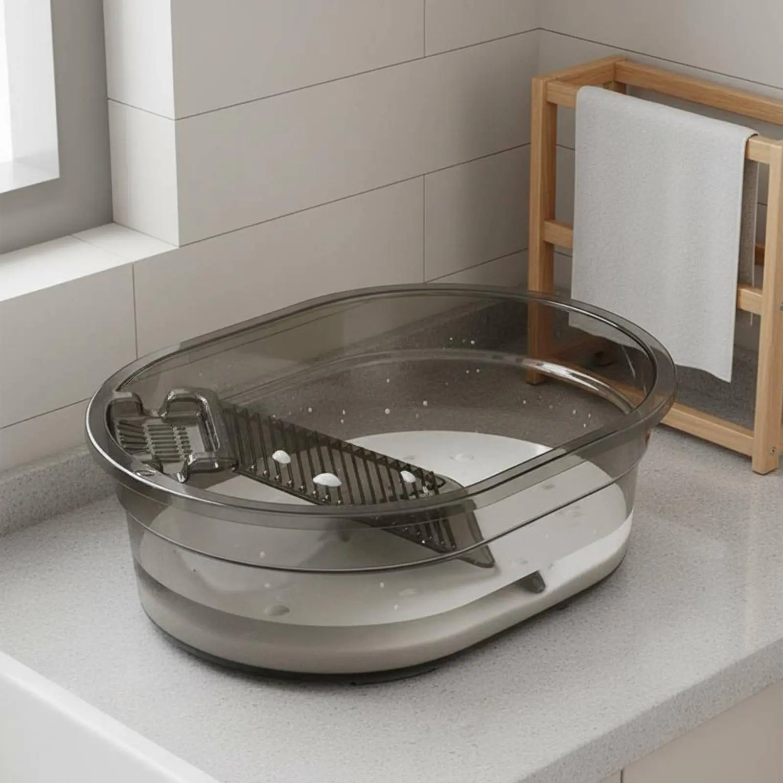 

Таз для стирки с мочалкой, большой вместимости, пластиковый, прочный, для общежития