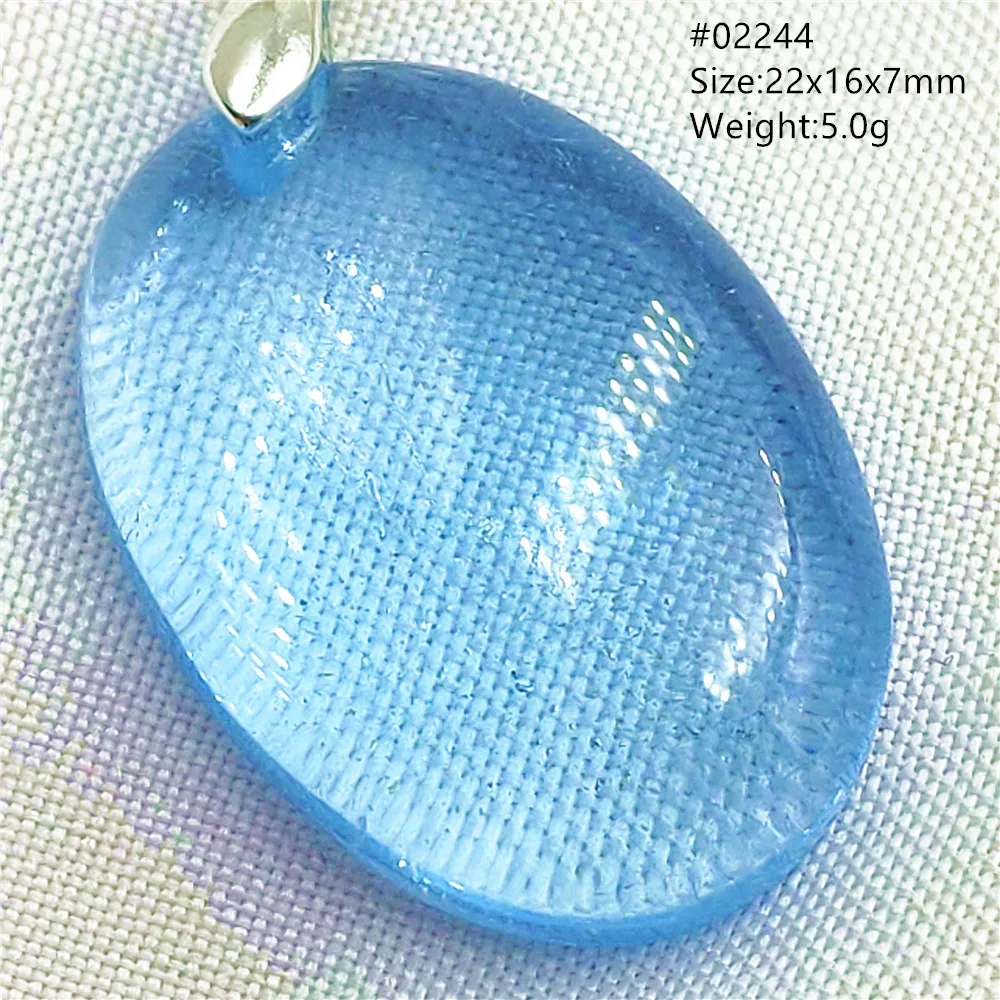 Top Natural Blue Topaz Quartz Crystal Pendant Necklace Rare Women Men Topaz Oval Bead Fashion Gemstone Pendant Jewelry AAAAA