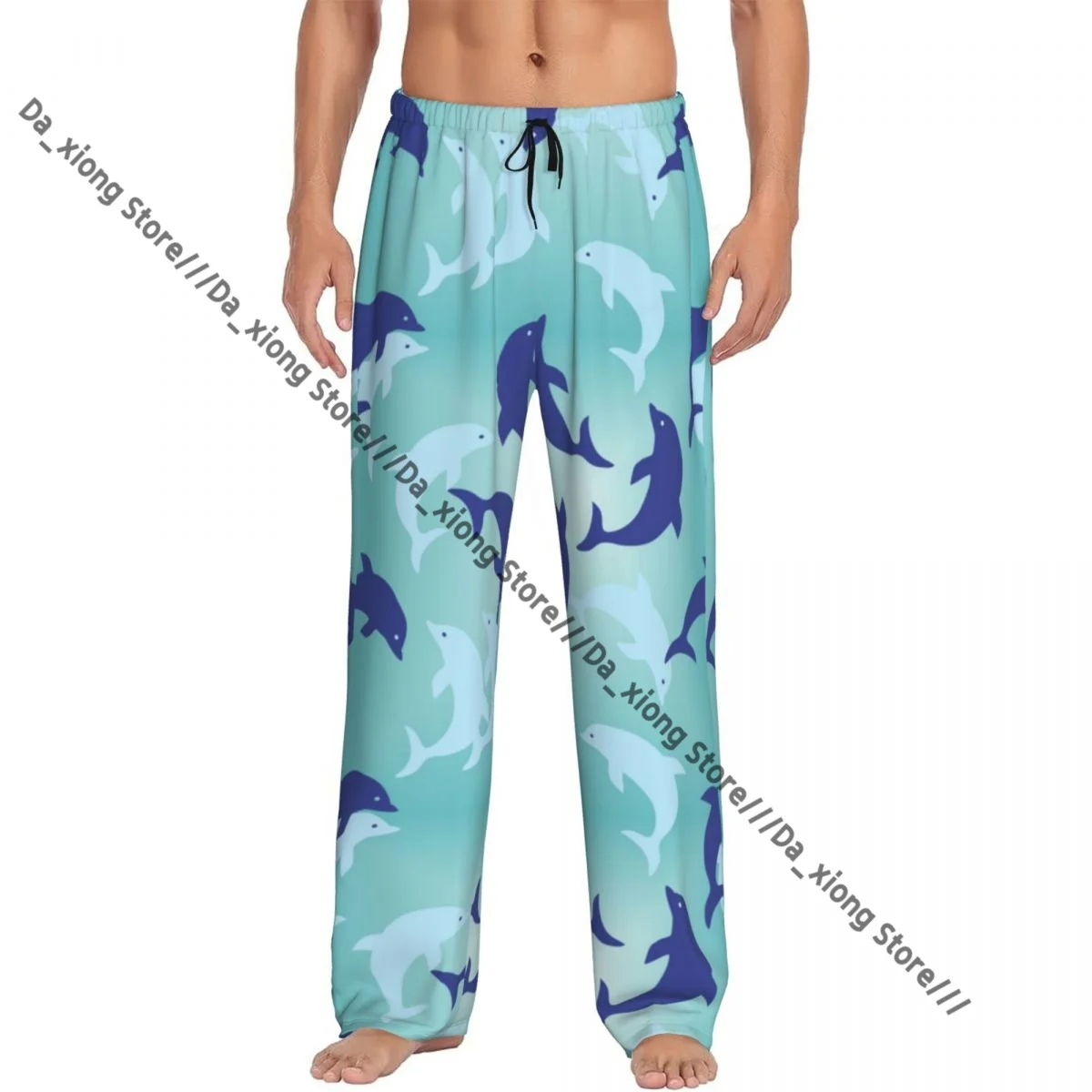

Men's Casual Pajama Sleeping Pants Dolphins Lounge Loose Trousers Comfortable Nightwear