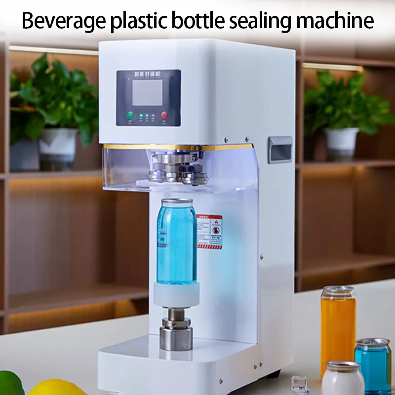 Máquina de selagem comercial automática de lata, bebida/soda, copo selador, corpo, sem rotação, garrafas de cerveja de alumínio, frascos de animais de estimação, seladores