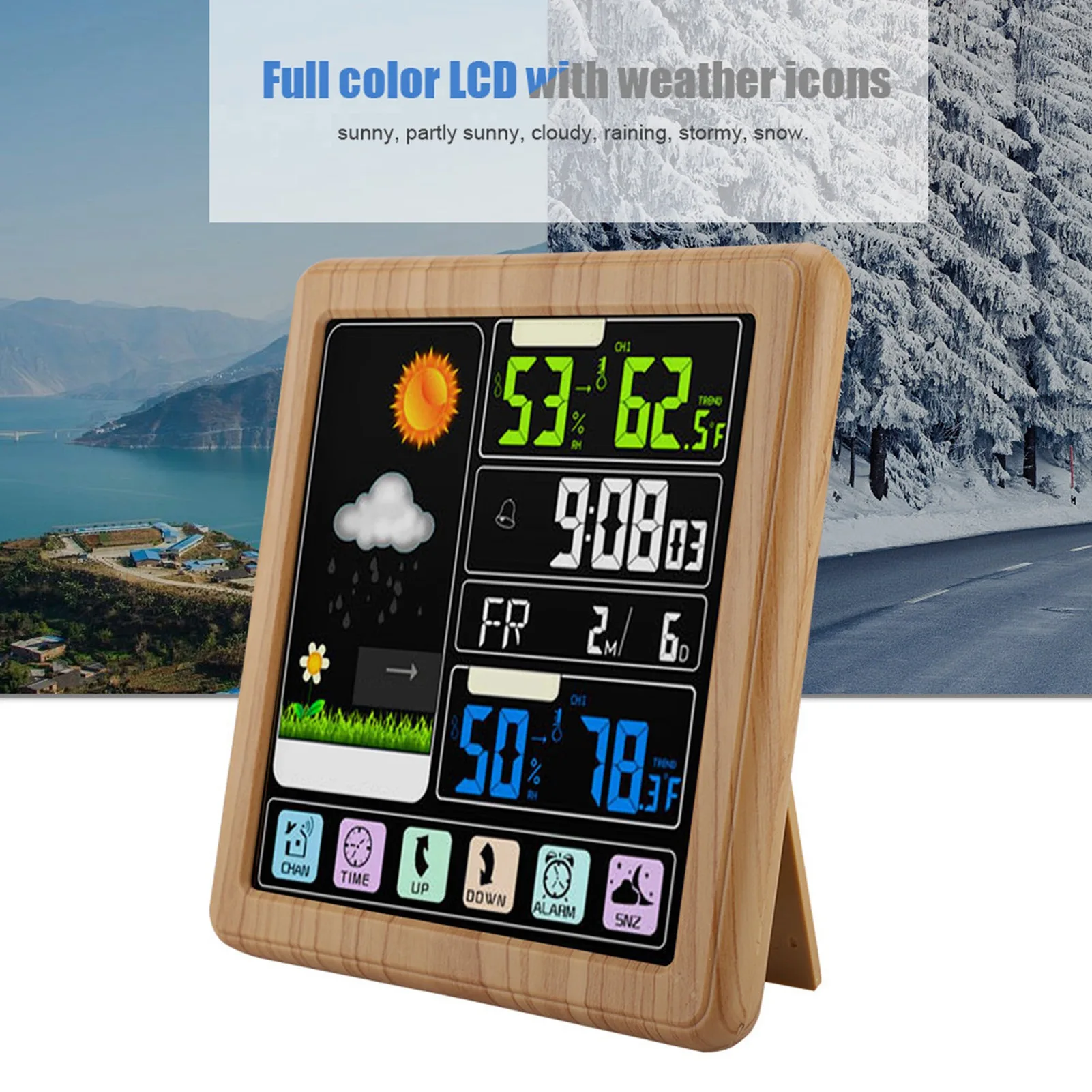 スマートクロック-ts‑3310-フルワイヤレス天気時計-多機能時計-ワイヤレス時計-天気時計