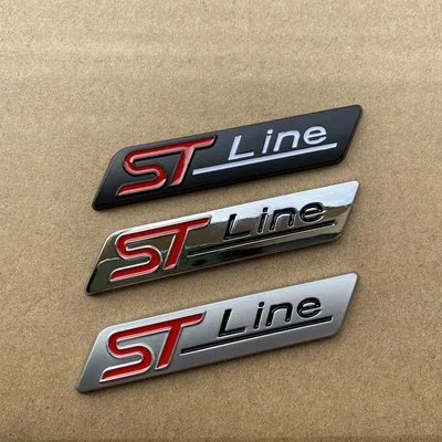 1X Metal Chrome Matt Black STline ST line Car Emblem Badge Auto Decal 3D Sticker Emblem for Ford Focus ST Mondeo