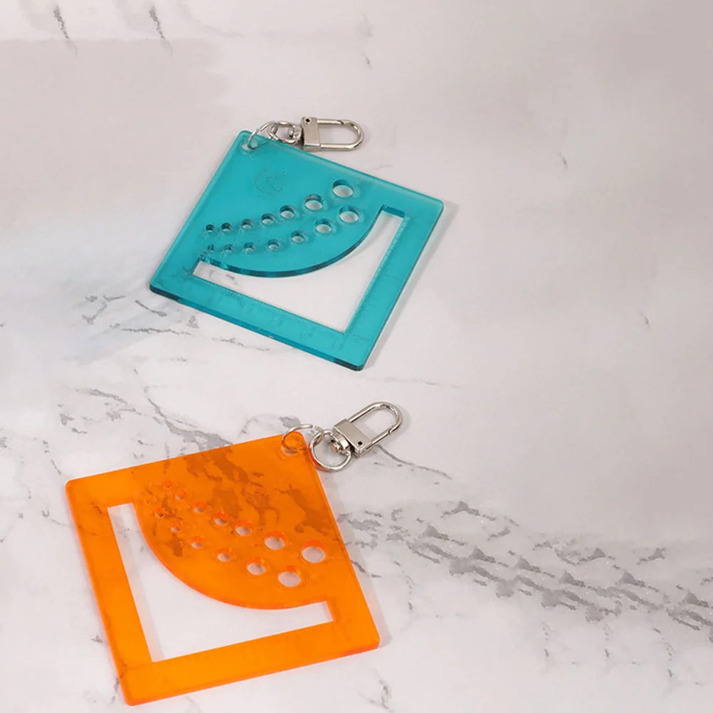 

3Pcs Transparent Acrylic Knitting Gauge Ruler Needle Measuring Tool Portable Keychain for Sweater Scarf Yarn Knit