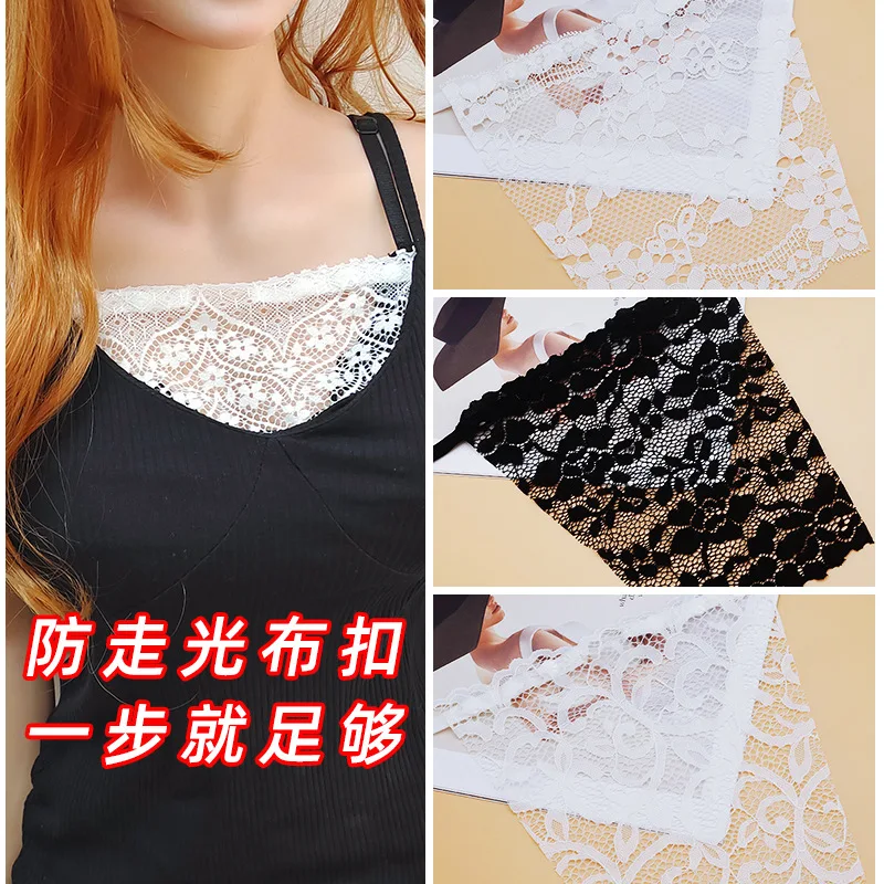 2PCS/Lot Neckline Anti-slip Device Fake Collar Wrap Sexy Lace Neckline Fixed Breast Cover Sticker