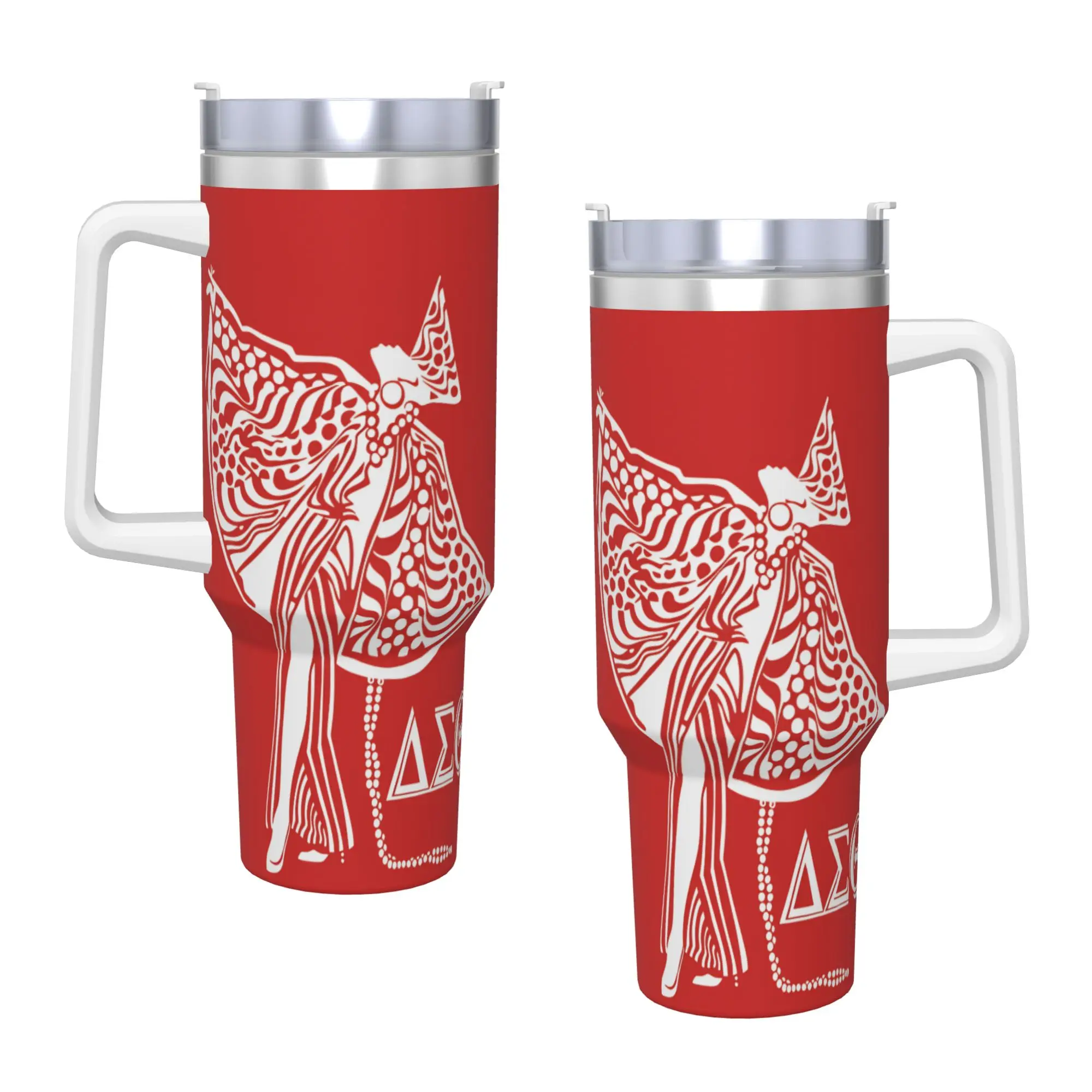 Stainless Steel Tumbler D-Delta Sigma Theta Car Mugs With Straws  Driving Hot Drinks Water Bottle Large Capacity Thermal Cups