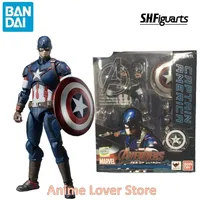 In Stock Bandai Original MARVEL S.H.Figuarts SHF Avengers：Age of Ultron Captain America Anime Figures Toys for Kids Gift