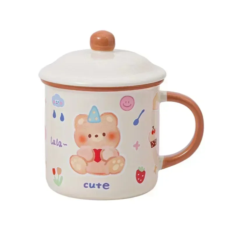 Mug Cup Coffee Milk Tea Water with Lid Handle Cute Funny for Girls Children Friends Women Gift Gifts Ceramic Cups Mugs