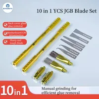 YCS JGB 10in1 Multifunctional Glue Removal Knife Elastic Blade Cleaning Brush Phone Motherboard BGA PCB IC Chip Pry Knife Tool