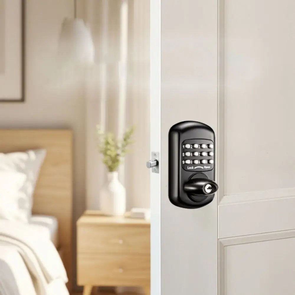 

Plating Locks Mechanical Push Button Door Lock Double Exterior No Need Power Keyless Combination Code Lock Keyless Entry