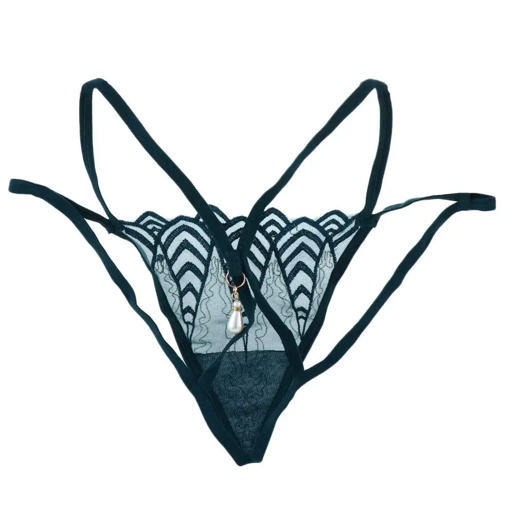 

Transparent Sexy Embroidered Cross Belt Women Flower Lace G-String Briefs T Panties Women's Thong