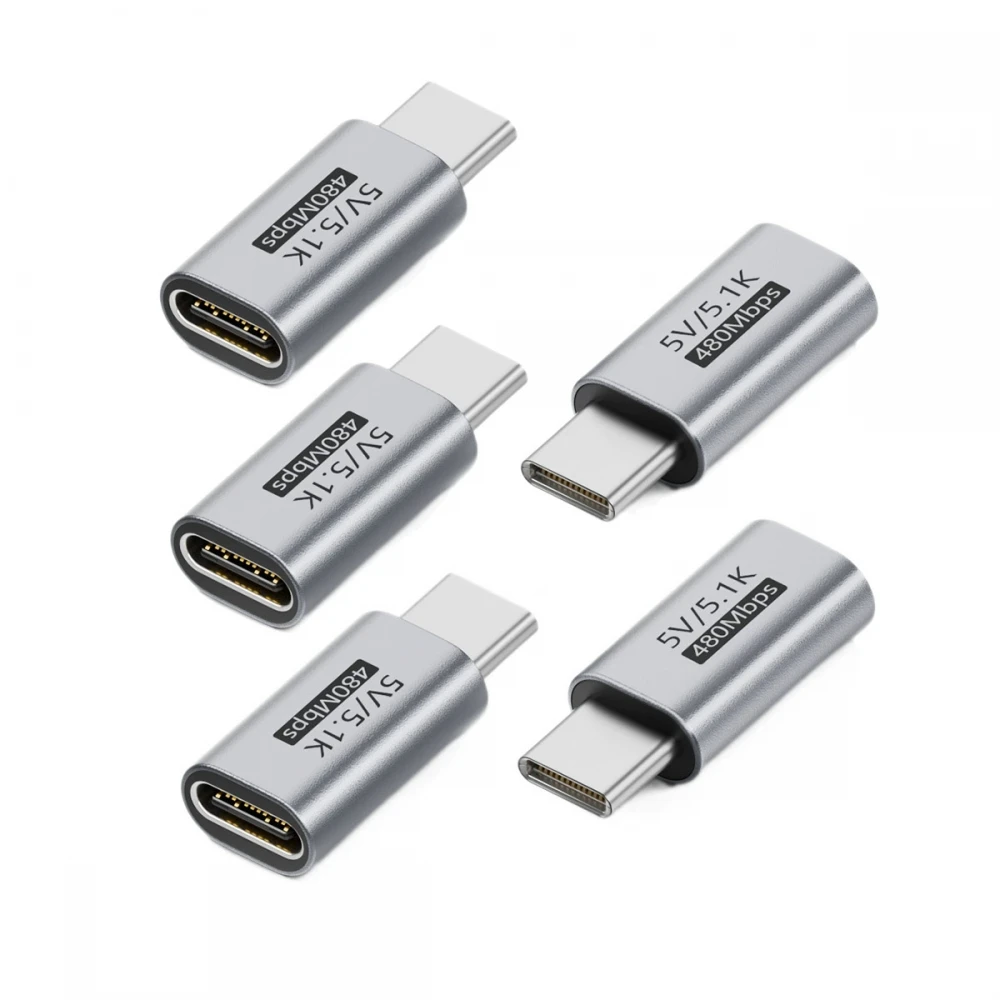 5pcs/lot Type-C PD Function Blocker Male to USB-C Female Extension with 5.1K Resistor DC5V Protect Adapter Only for Power Charge