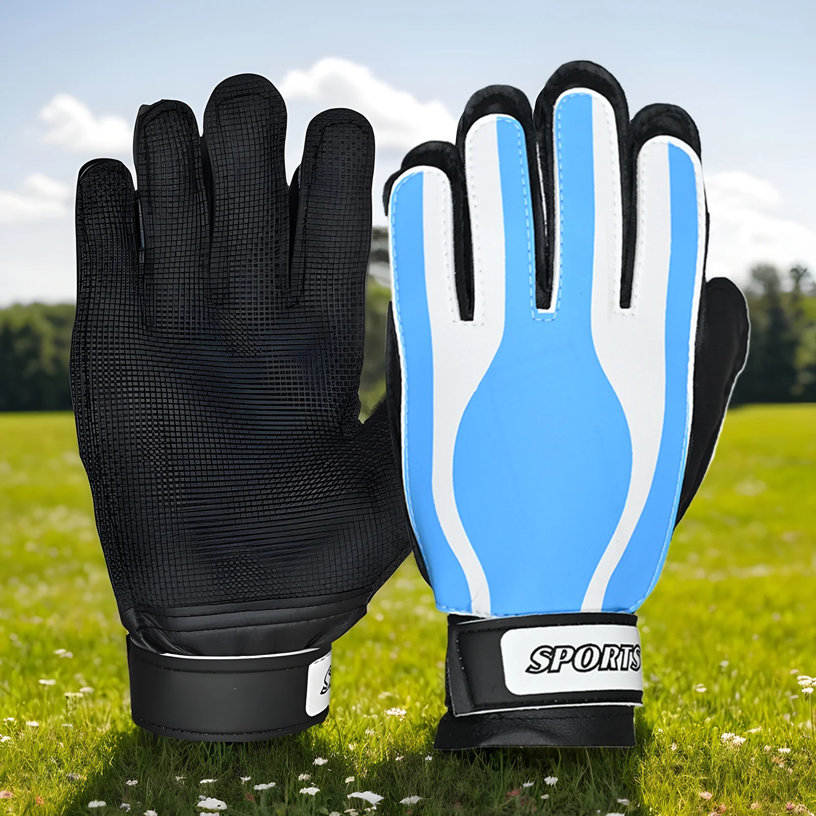 축구 장갑 1 쌍 축구 장갑 골키퍼 성인 충격 흡수 패딩 축구 선수 훈련 장비 연습