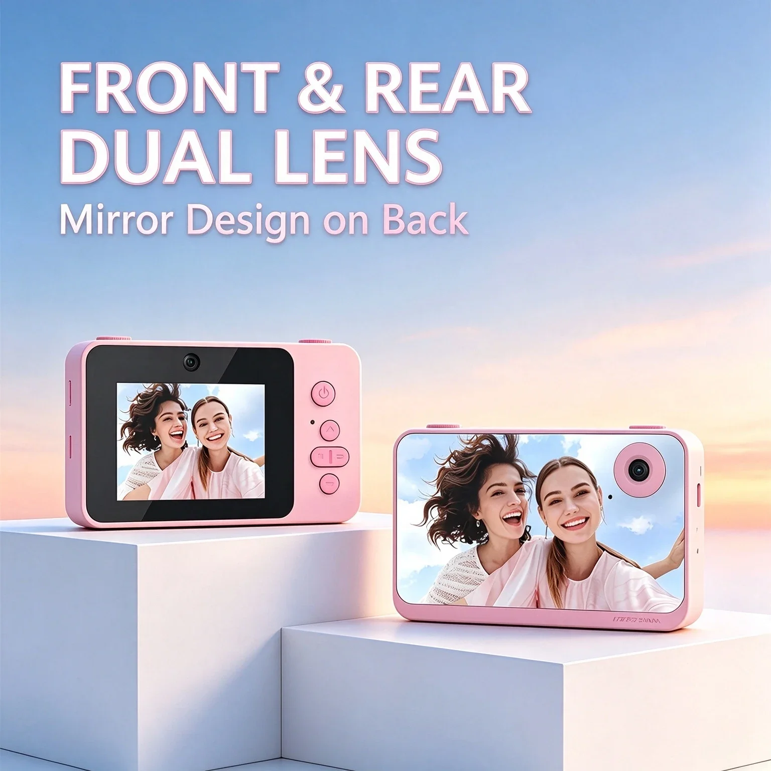 48MP Kids Camera 1080P Mini Digital Camera with Mirror 8X Zoom 2.4