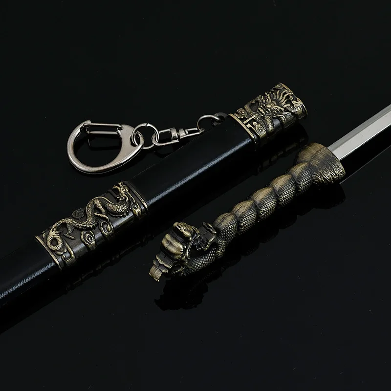 22 cm Nieuwe Water Marge Fang La Zwaard Sleutelhanger Film Randapparatuur Alle Metalen Wapen Model Feestartikelen Cosplay Bureau Ornamenten Speelgoed