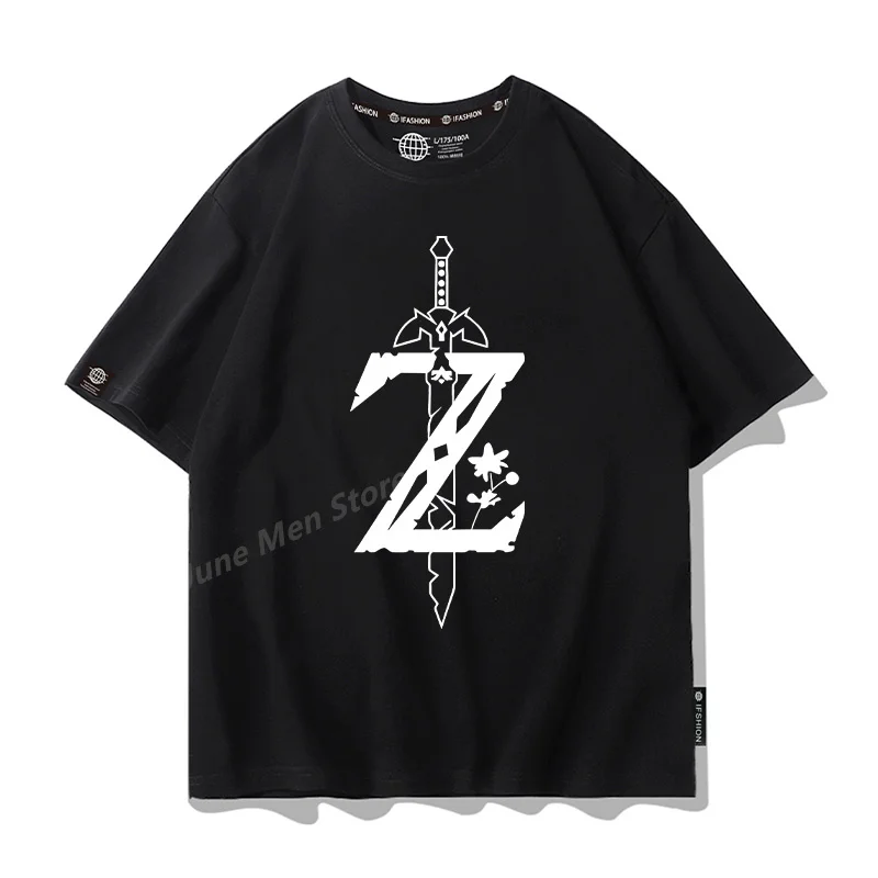 (Uniqlo) Legend of Zelda short sleeve T-shirt tears game Men Cotton T-shirt Top Summer Women Cotton T-Shirt Men Clothing