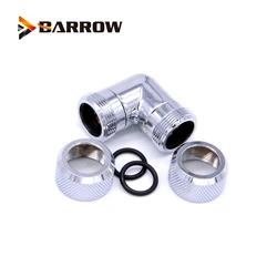 BARROW Black Silver G1/4' thread Dual 90 Degree Rotary Fitting Adapter Rotating 90 Angle Adaptors use for OD12/14/16MM Hard Tube