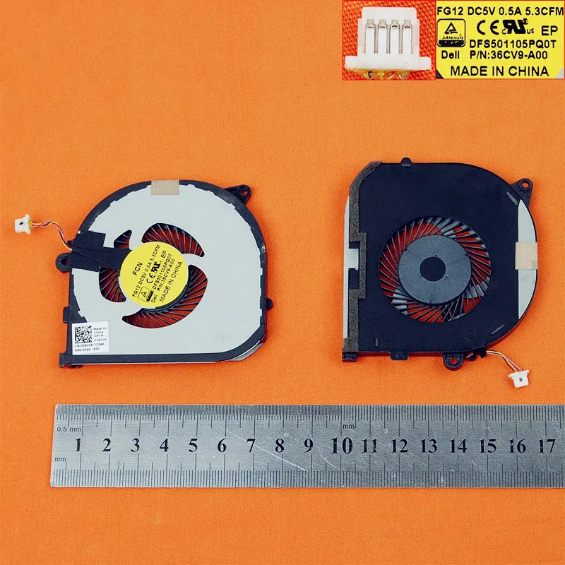 

New Laptop Cooling Fan For DELL XPS 15 9550 Series Precision 5510(For GPU Fan,Original) PN:036CV9 DFS501105PQ0T DC28000GJF0 36CV