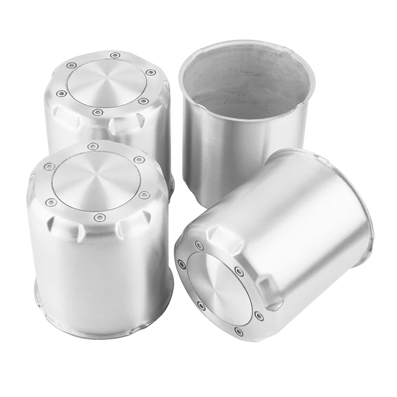 4pcs 108mm/4.25in 106mm/4.17in Push Through Center Cap Covers  for Hole Bearing Truck/Trailer Aluminium Concave External