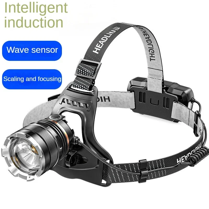 Outdoor LED Bright Light USB Rechargeable Zoom Fishing Light Head-mounted Hunting Headlight Adventure Camping