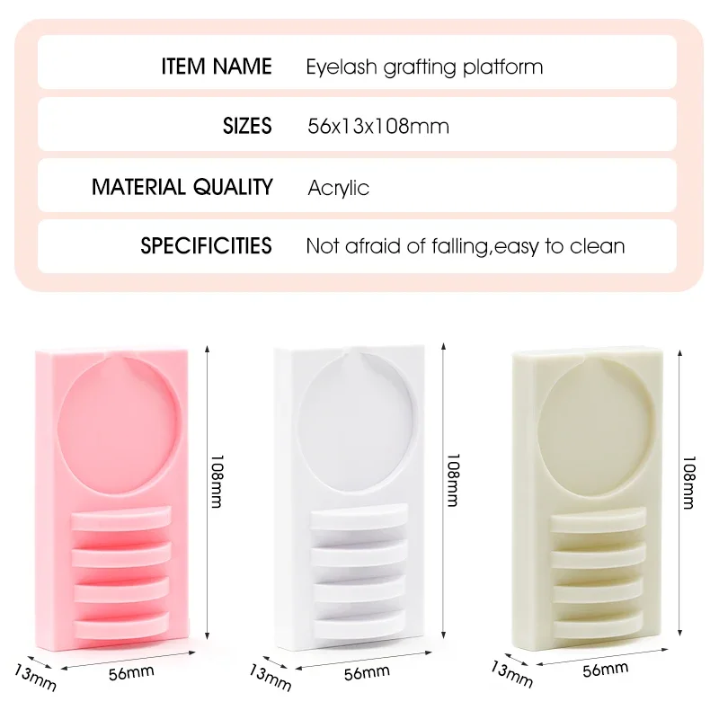 

Reusable 2 in 1 Acrylic False Lashes Eyelash Stand Pad and Glue Holder Eyelashes Grafting Assistor Station Essential Tools