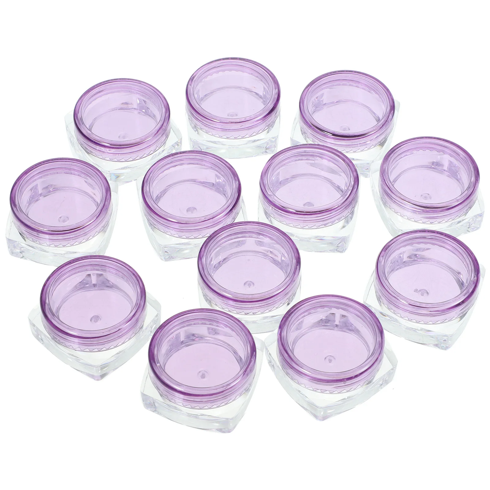 

12Pcs Square Bottom Refillable Cream Containers Plastic Travel Face Cream Storage Jars Lightweight Portable Travel Containers