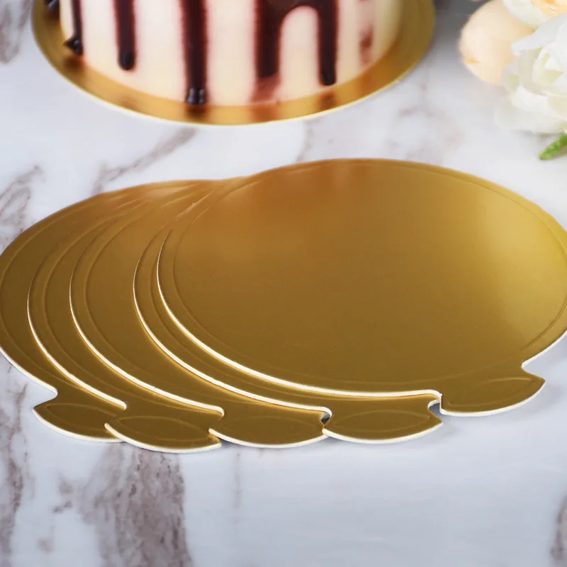 10Pcs 8cm/9cm Round Cake Board Mousse Pad Card Dessert Baking Pastry Display Tray