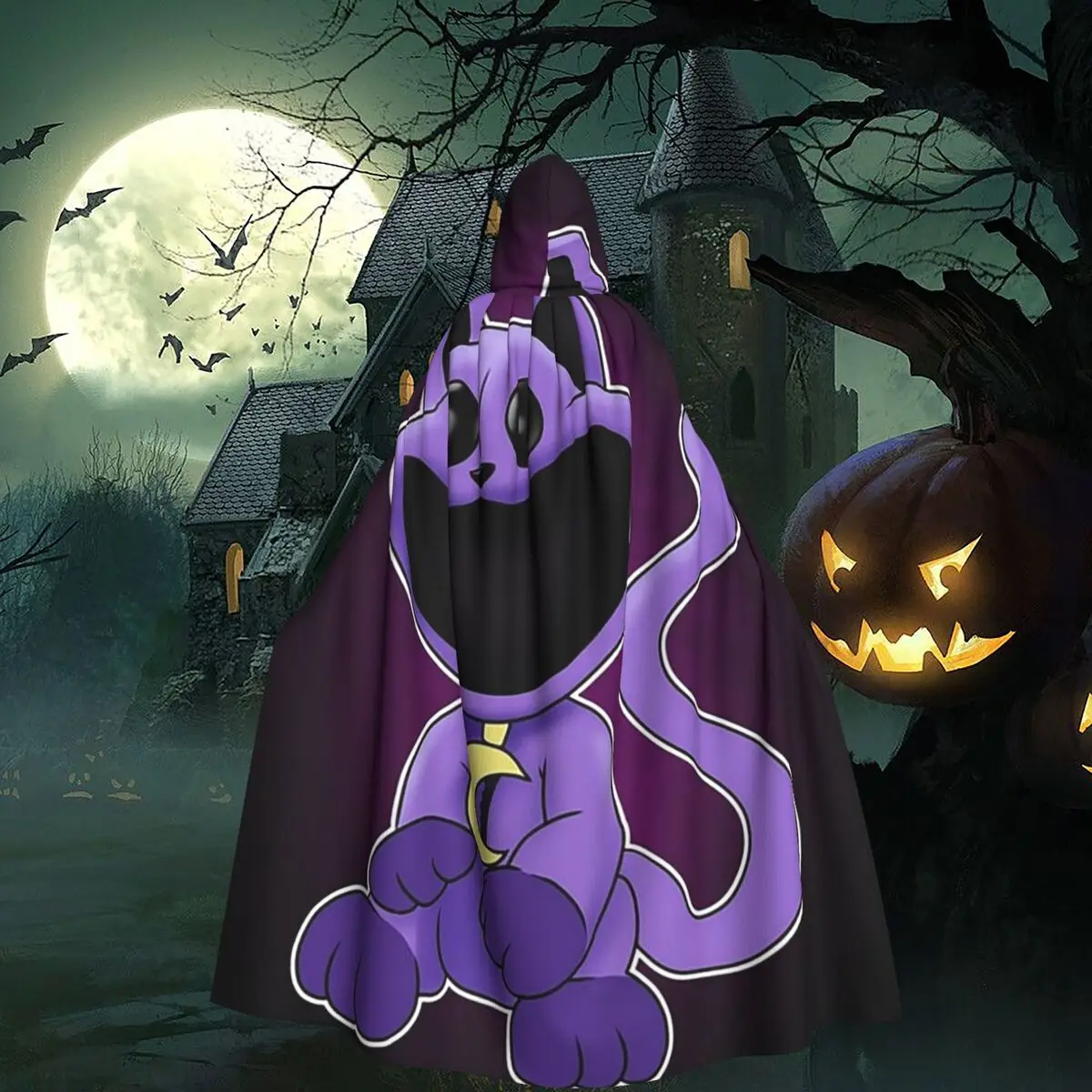 Catnap Plus Long Hooded Cloak Witch Medieval Costume Cosplay Cape HalloweenVampire Adult Unisex