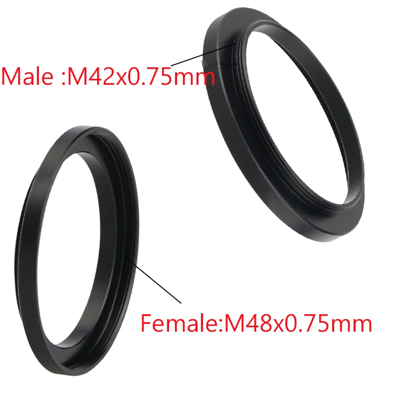 Female Internal Thread M48x0.75mm to Male External Thread T2 M42x0.75mm Astronomical Telescope Photography Adapter Ring