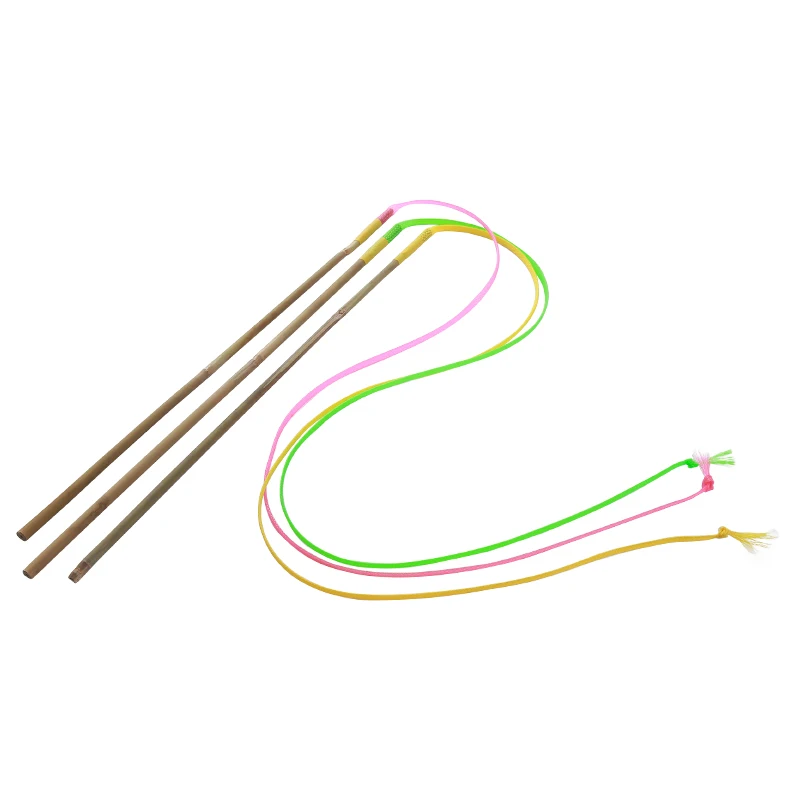 New bamboo pole nylon tubo cat-teasing stick interactive play pet supplies