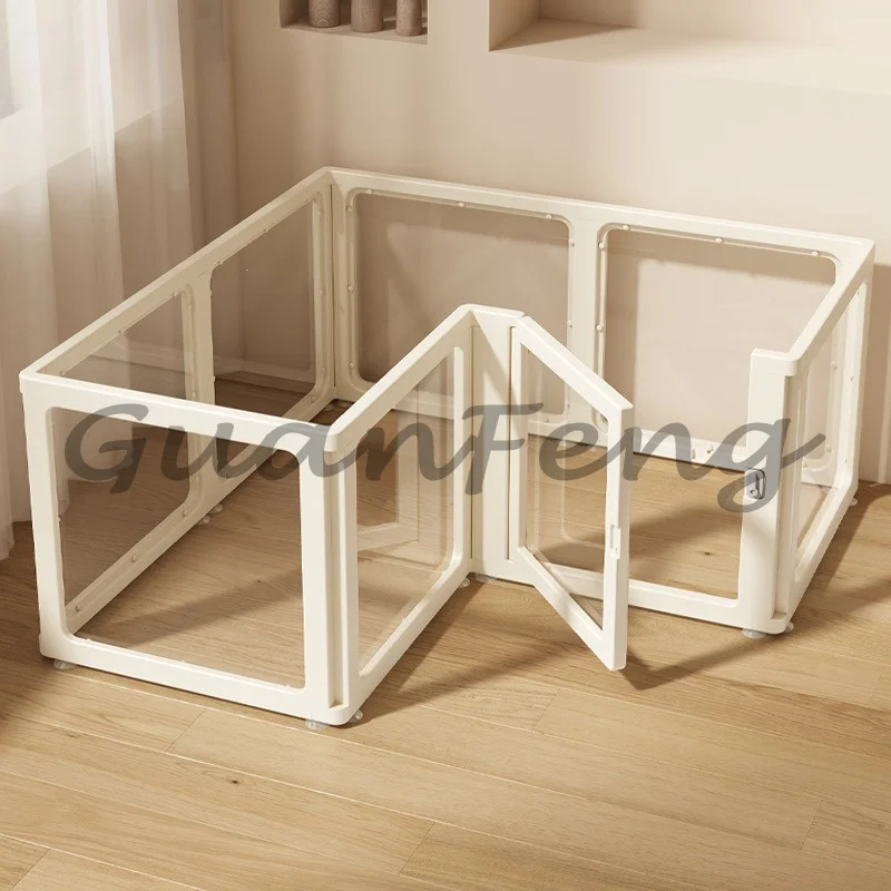 ‌Transparent Acrylic Dog Playpen Safety Pet Fence Non-Scratch Durable Kennel Easy-Clean Indoor House Removable Panels