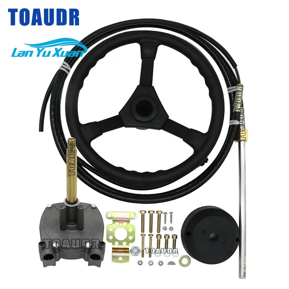 

10FT 11FT 12FT 13FT Planetary Gear Outboard Engine Boat Marine Steering System With Control Cable and Plastic Steering Wheel