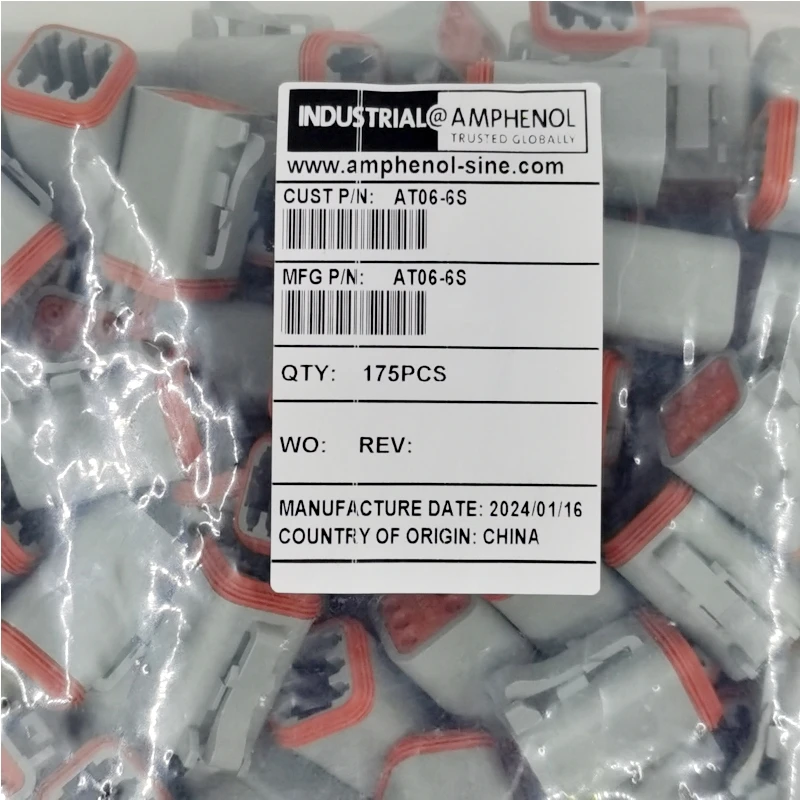 AT06-6S موصل طاقة أمفينول موصل السيارات ذكر، سلسلة AT، 6 اتجاهات، موصل سلك إلى سلك تركيب الأسلاك