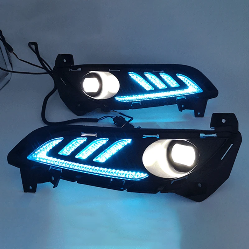 2Pcs For Buick Verano 2015 2016 2017 Led Daytime Running Light White Driving Yellow Turn signal Light Blue Night Fog Lamp