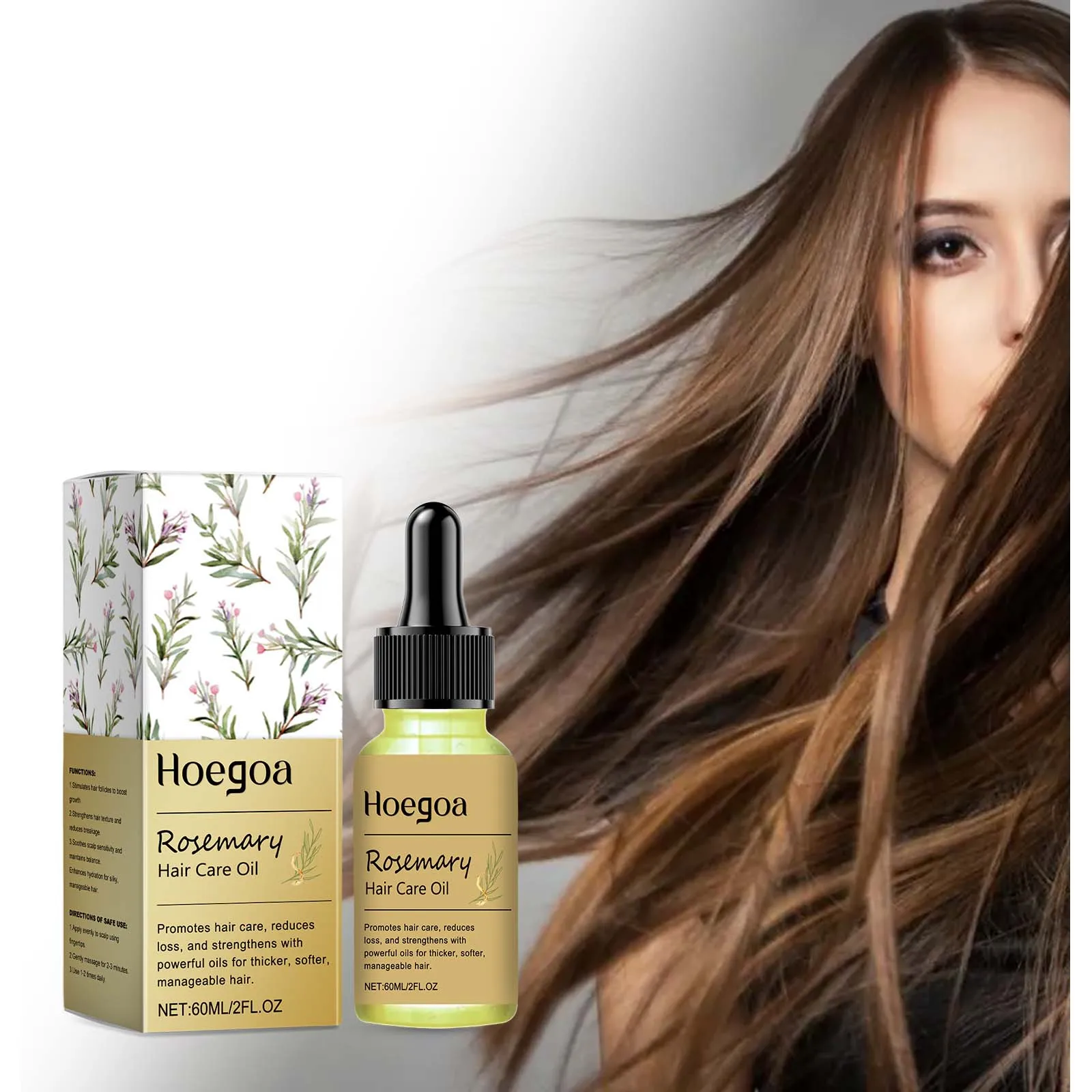 

60 мл сыворотка для роста волос с розмарином, эфирное масло для быстрого роста волос, красота, уход за волосами, плотный рост, питательное масло против облысения