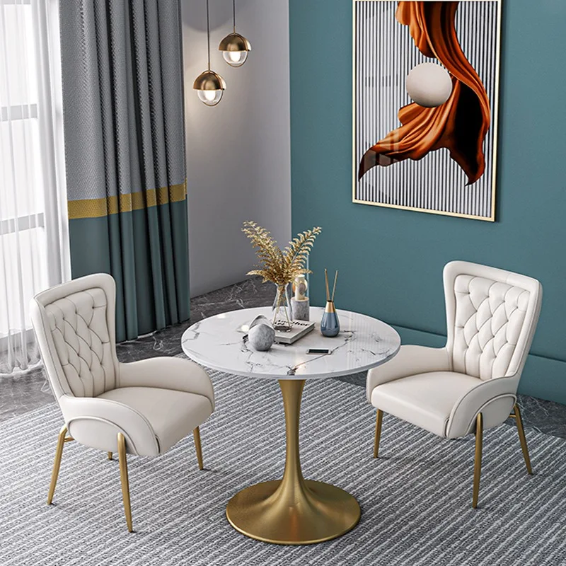 مطعم فاخر خفيف غير رسمي طاولة مستديرة الإنترنت المشاهير الحليب الشاي مقهى طاولة واحدة أربعة كراسي المبيعات #2