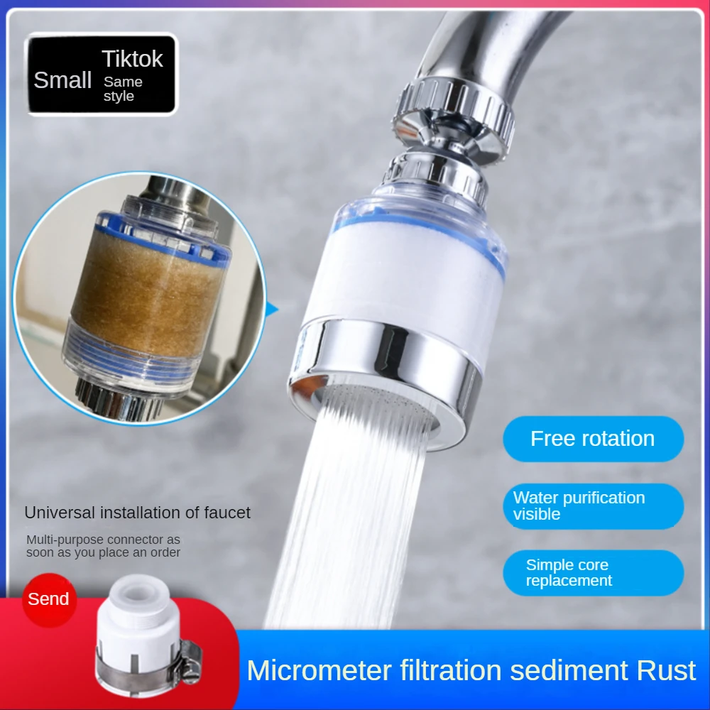 

Kitchen Water Purification Equipment Faucet Anti-Splash Head Lengthened 360 ° Adjustable Shower Head Saving Tap Water Filter