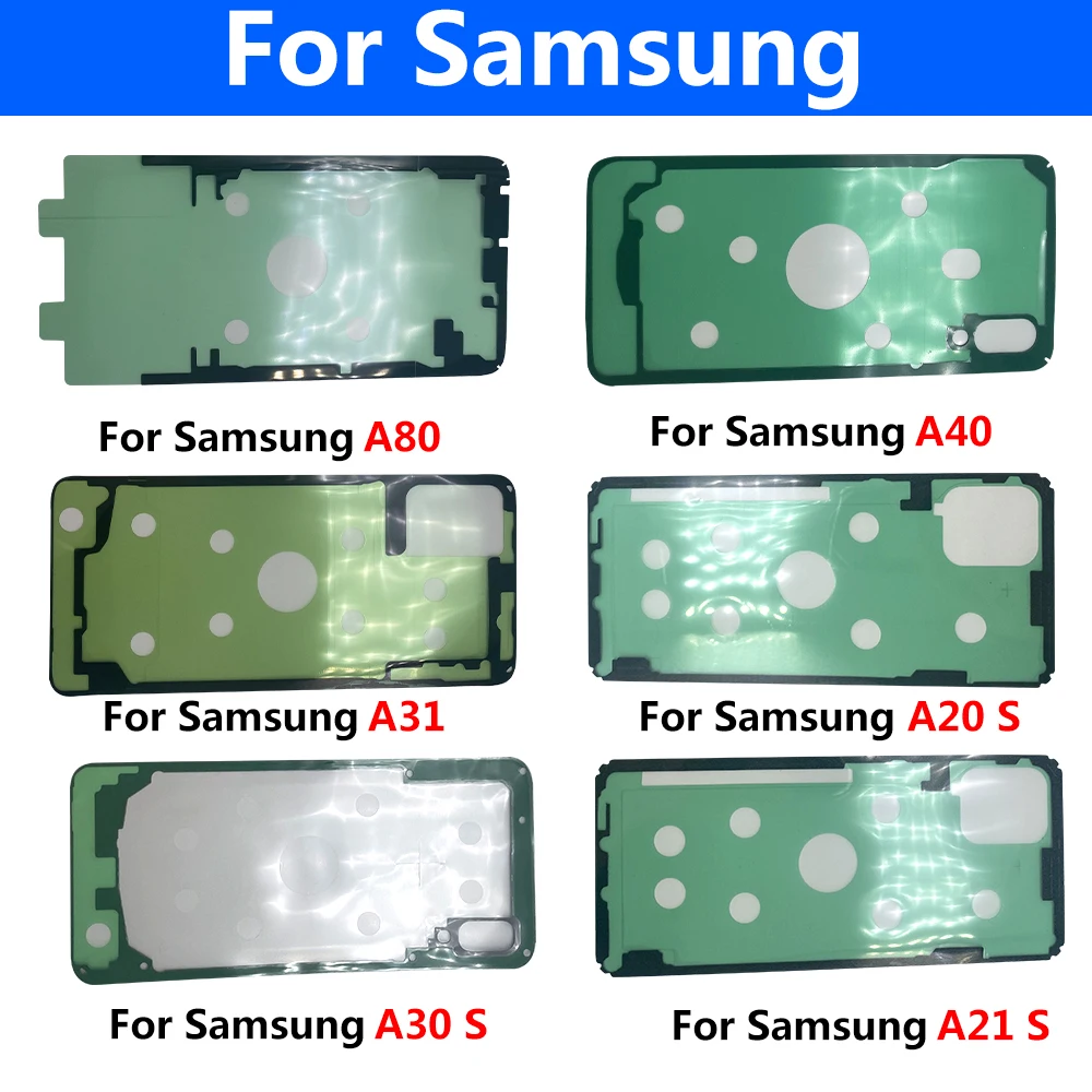 Cinta adhesiva impermeable para cubierta de batería, pegatina trasera para Samsung A20, A30, A50, A70, A20s, A21s, A30s, A51, A71, A32, A52, A72, 2