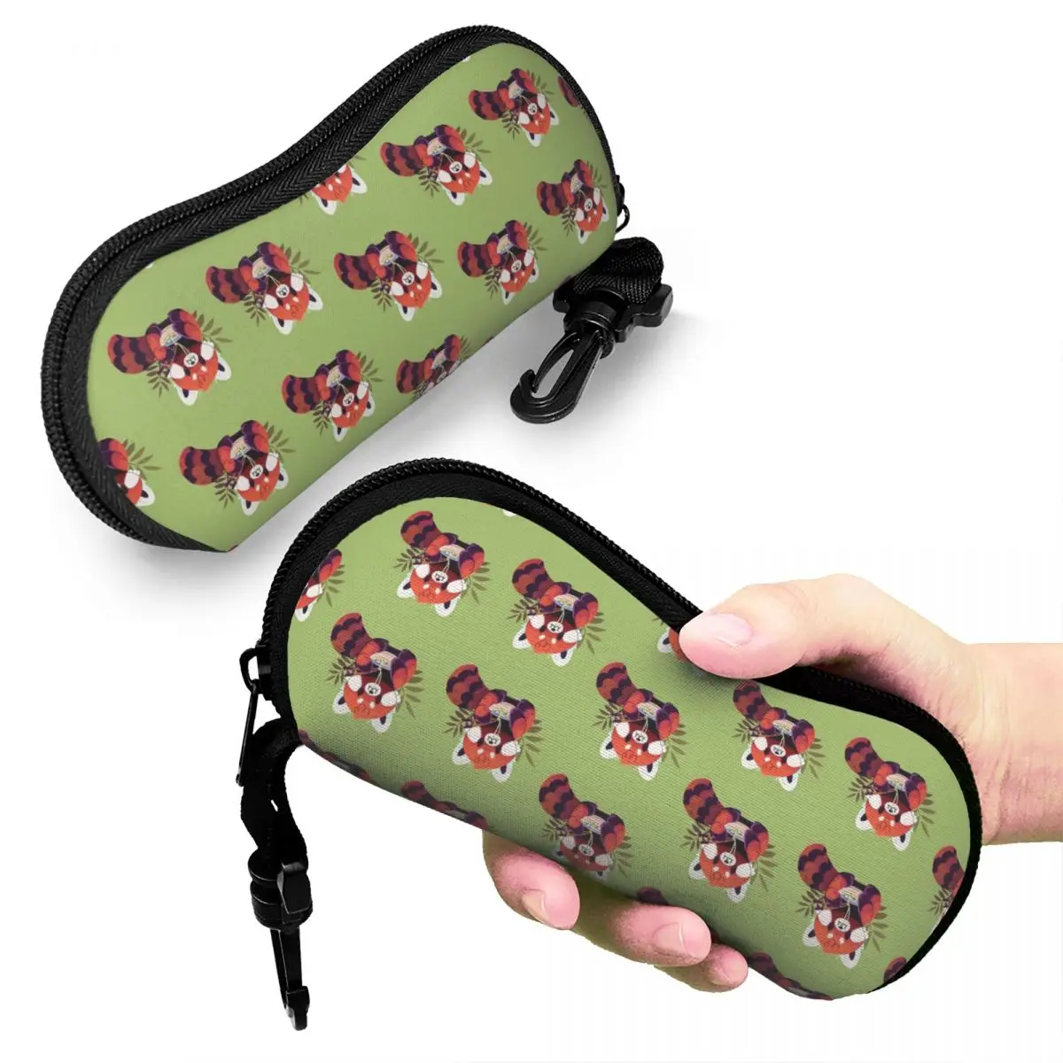 

Red Panda Eating Ramen Shell Glasses Case Protective Sunglasses Box Women Men Soft Eyeglasses Bag Pouch