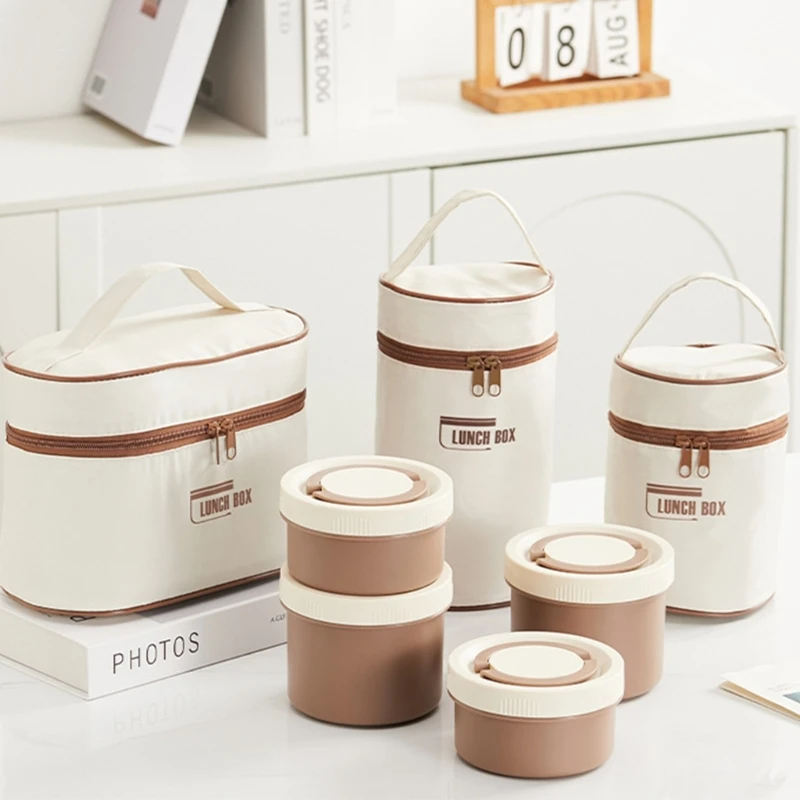 

Набор коробок для еды большой вместимости, нержавеющий изолированный набор для еды с канистрами с 4 отделениями, герметичный для