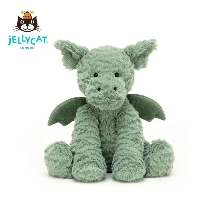 

АУТЕНТИЧНЫЙ Jellycat Fuddlewuddle Dragon — мифический плюш размером 9 дюймов (22,9 см), мягкий классический подарок для детей