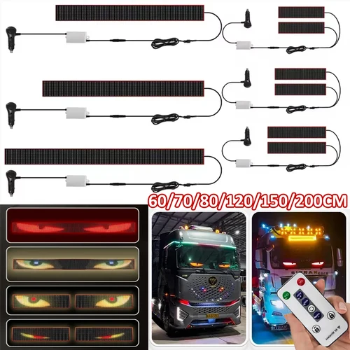 Imagen 1 del producto Luz de Panel de píxeles de matriz LED de ojo de diablo para camión, luces de ambiente Interior de coche con Control remoto, accesorios para decoración de parabrisas