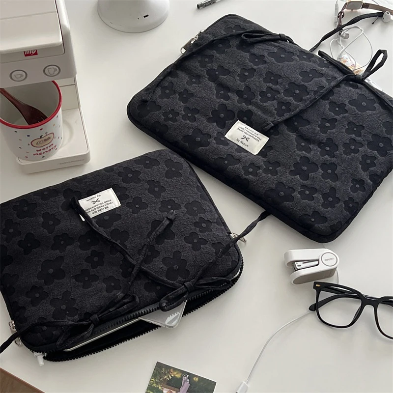 

Противоударная сумка для ноутбука Macbook Air M2 Lenovo Dell HP 11 13 15 дюймов с цветочным бантом, сумка для планшета, чехол для ноутбука