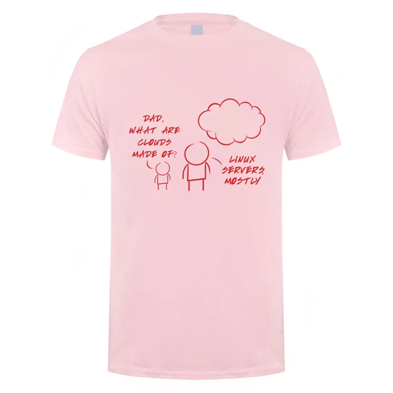 لينكس خوادم في الغالب سحابة تي شيرت الصيف الرجال قصيرة الأكمام القطن الكمبيوتر مبرمج التي شيرت مضحك رجل تي شيرت