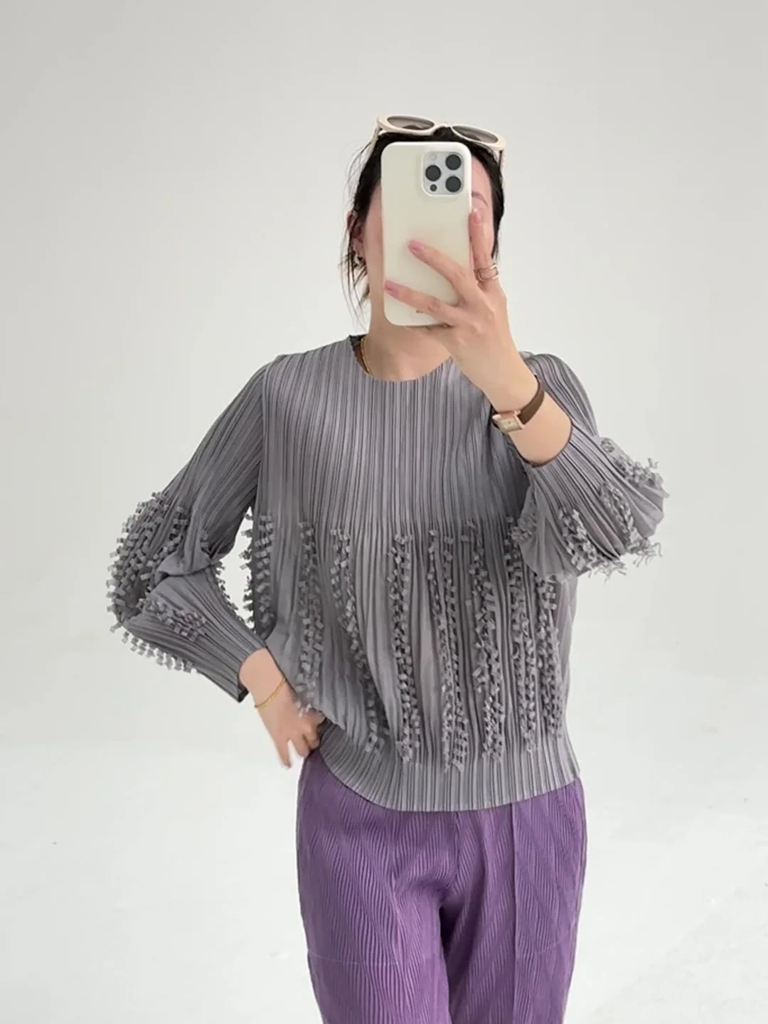 

Женская свободная рубашка с длинным рукавом, весна-осень, новая модная универсальная модель, широкие брюки с высокой талией, эффект похудения, премиальное качество, топ